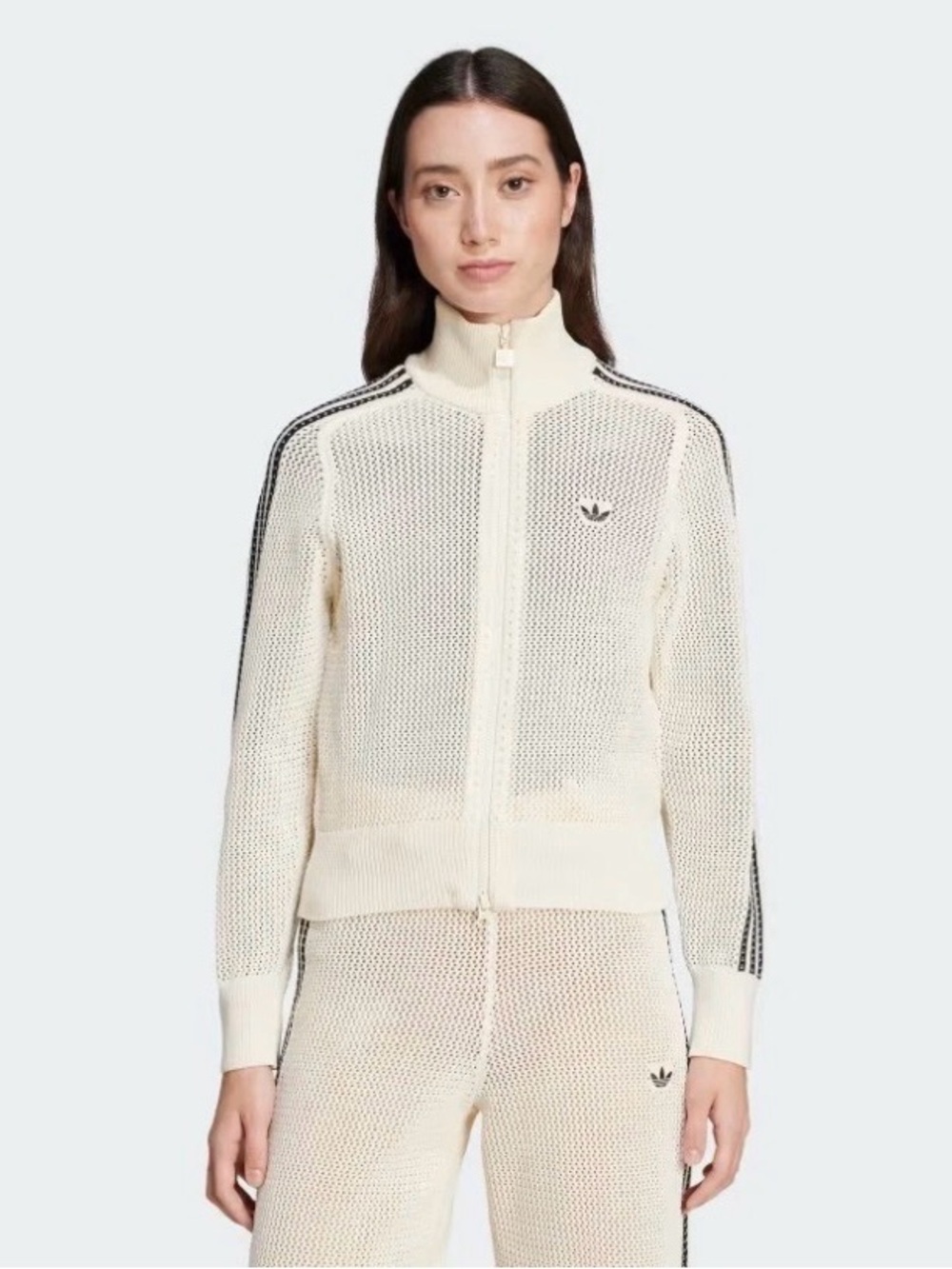 NEW Adidas KNITTED CROCHET FIREBIRD TRACK TOP Jacket Off White Japan Sizing